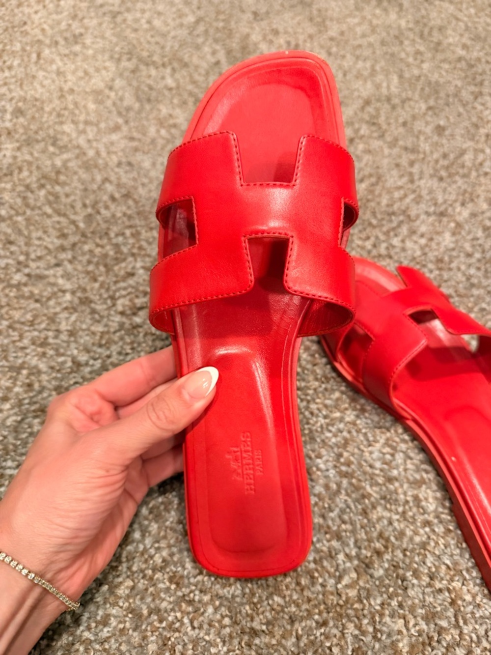 Hermes Oran RED sandals 38 - Picture 8 of 10